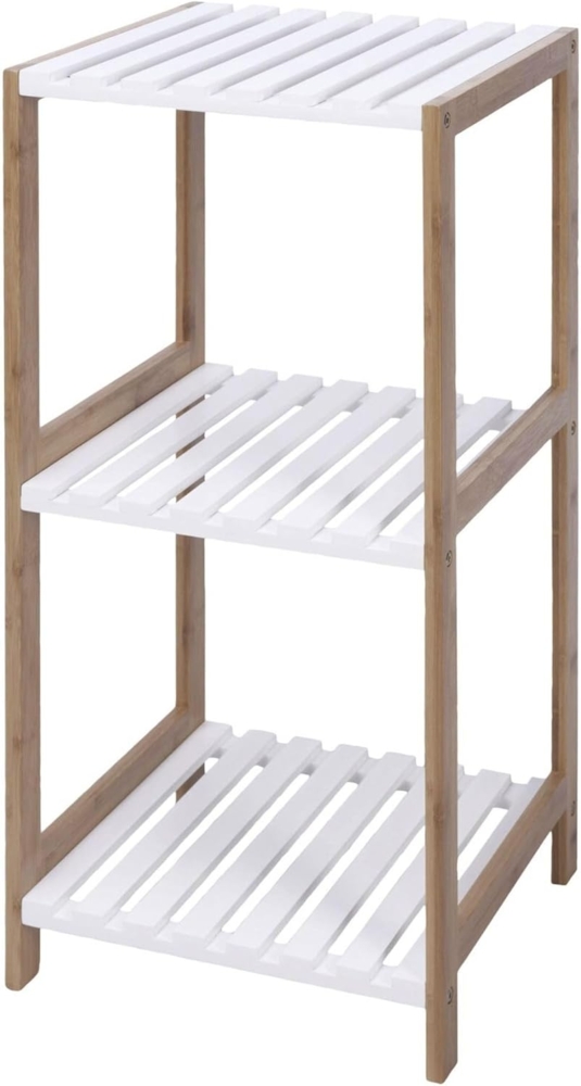 Well Home Badezimmerregal mit 3 Ablagen aus MDF und Bambusbeinen, Höhe 79 cm Bild 1