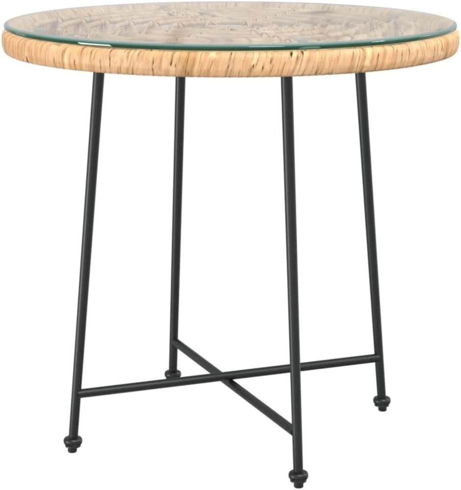 vidaXL Esstisch Ø80 cm Hartglas und Stahl 319436 Bild 1