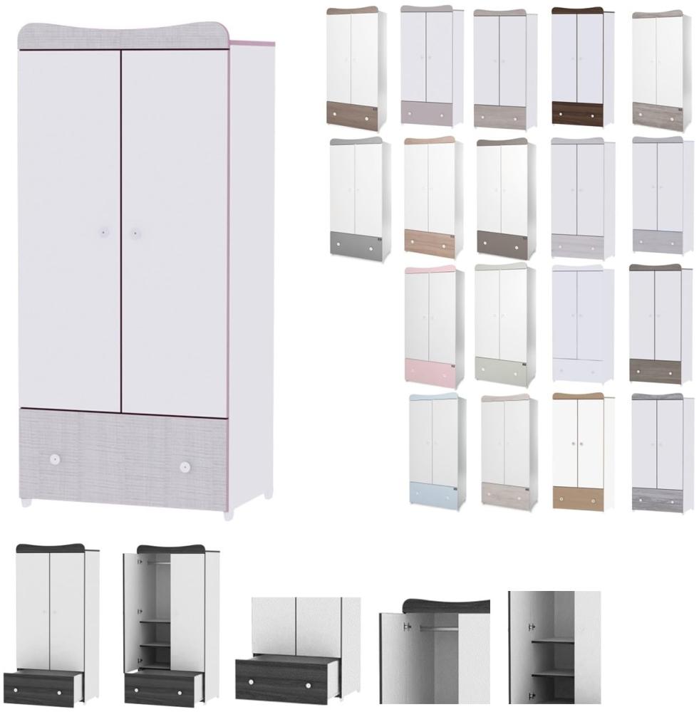 Lorelli 'Exclusive' Kinder Kleiderschrank Schublade, 2 Innenböden weiß/rosa Bild 1