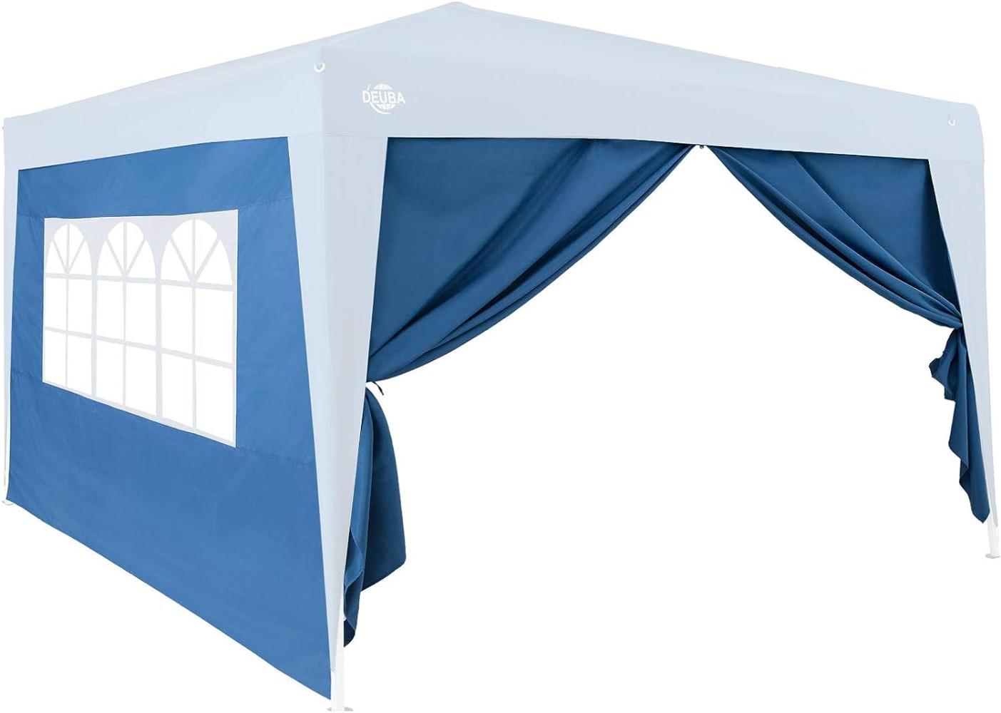 DEUBA Seitenwände Pavillon 3x6m Capri Faltpavillon Partyzelt Gartenzelt Seitenteile blau Polyester Bild 1