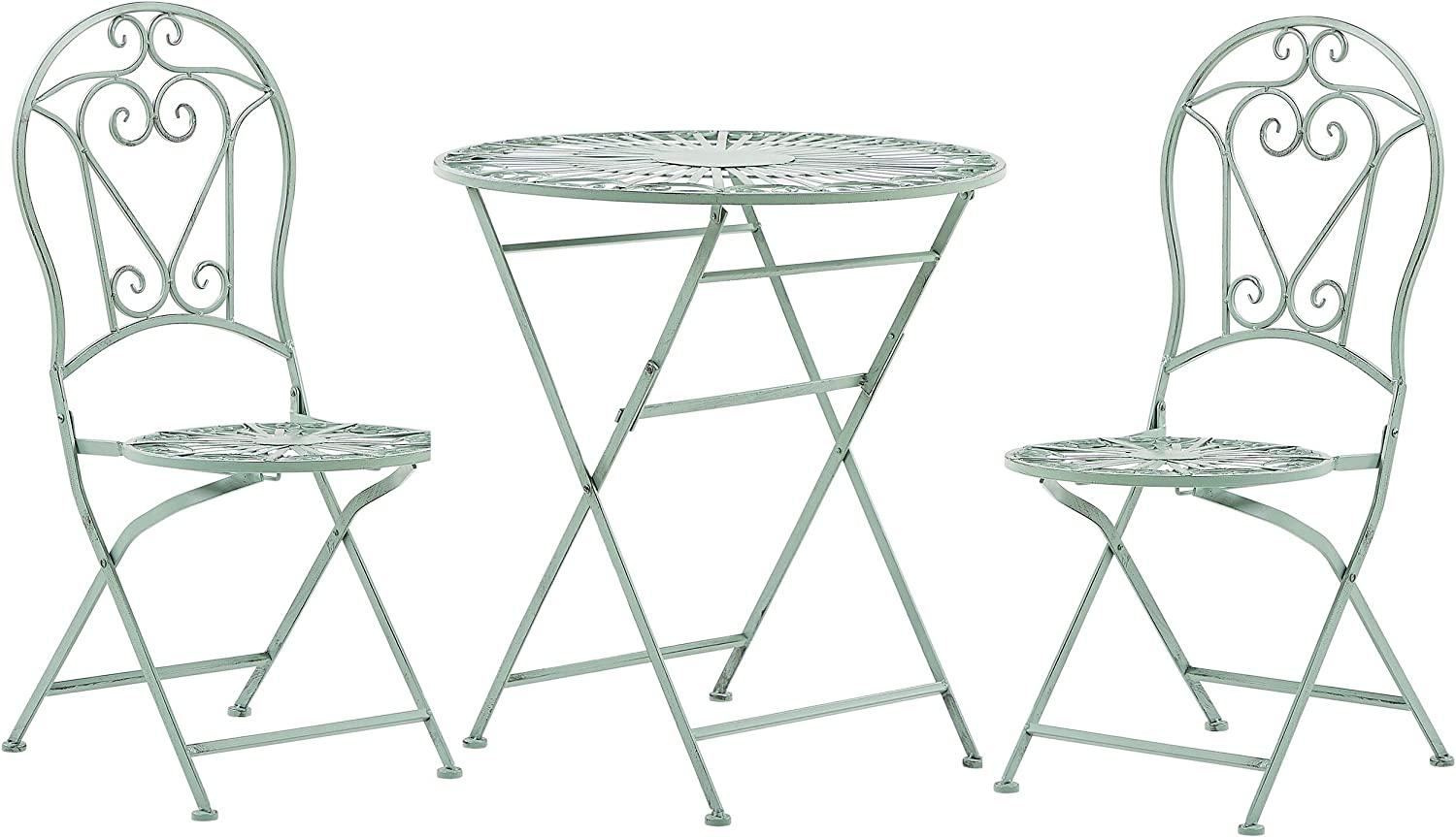 Bistro Set Metall Hellgrün TRENTO Bild 1