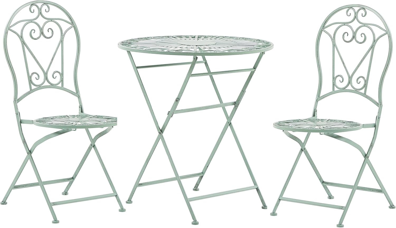 Bistro Set TRENTO Metall Hellgrün Bild 1