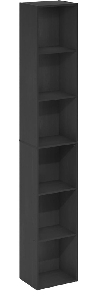 Furinno Luder 6-stufiges Bücherregal mit offenem Regal, Schwarzwood Bild 1