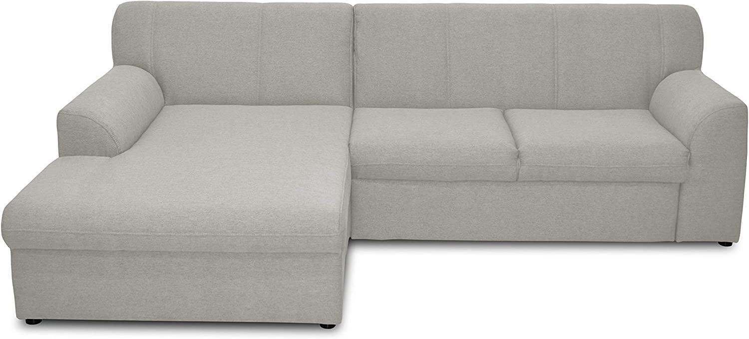 DOMO Collection Ecksofa Topper | moderne Couch in L-Form | kleine Polsterecke mit Schlaffunktion | Silber, 245 x 155 Bild 1