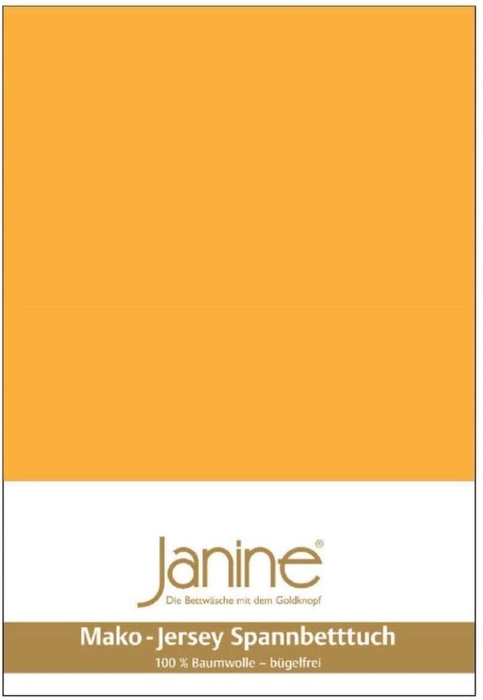 Janine Mako-Jersey Spannbetttuch Spannbettlaken 100% naturreine Baumwolle 90-100cm x 190-200cm 63 sonnengelb Bild 1