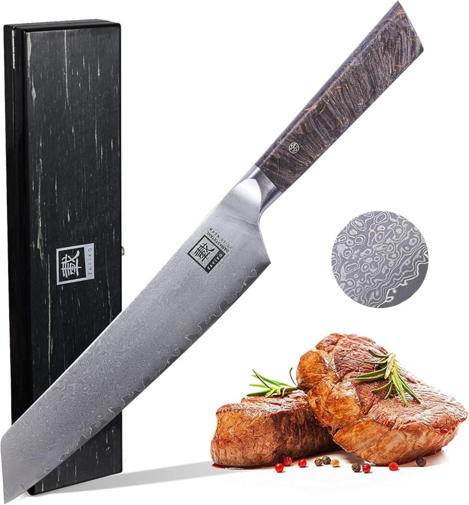 ZAYIKO Damastmesser DAITO PROFI LINE "Chefmesser" - Ahornholz - VG-10 Stahlkern Bild 1