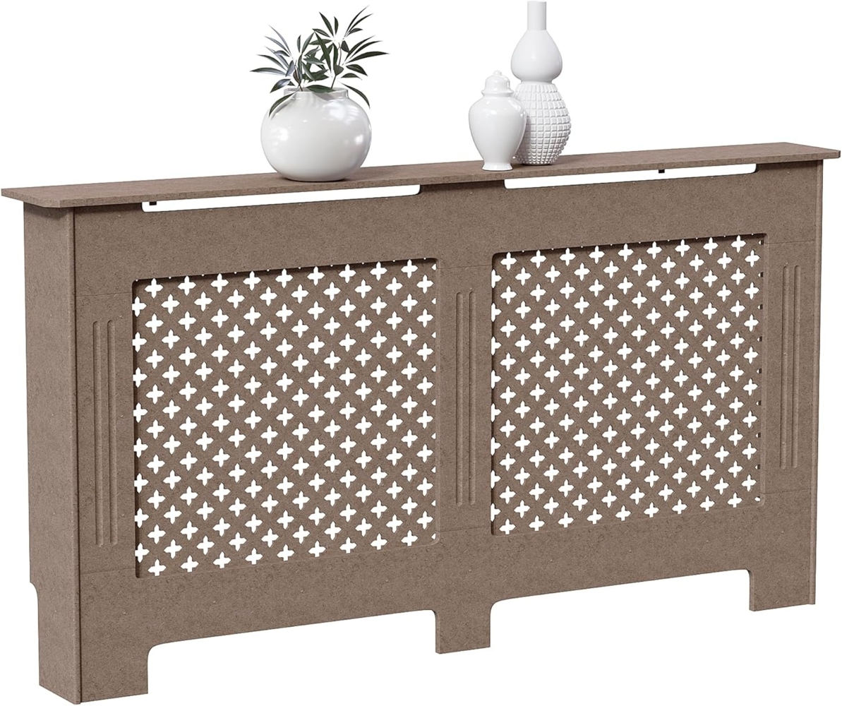 Vida Designs Oxford-Heizkörperabdeckung, traditioneller, unlackierter Schrank aus mitteldichter Faserplatte, groß Bild 1