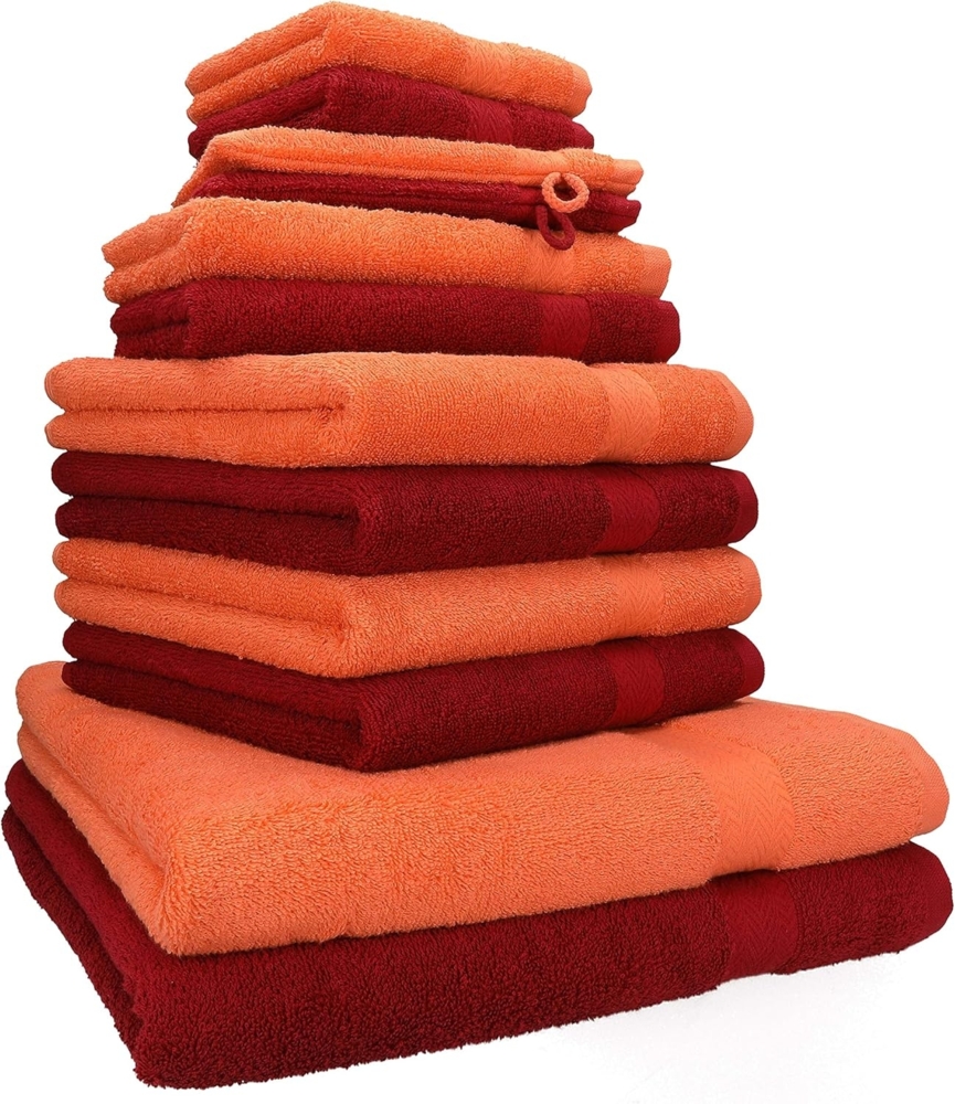 Betz Handtuch Set 12-TLG. Handtuch Set Premium Farbe blutorange/rubinrot, 100% Baumwolle (12-St) Bild 1