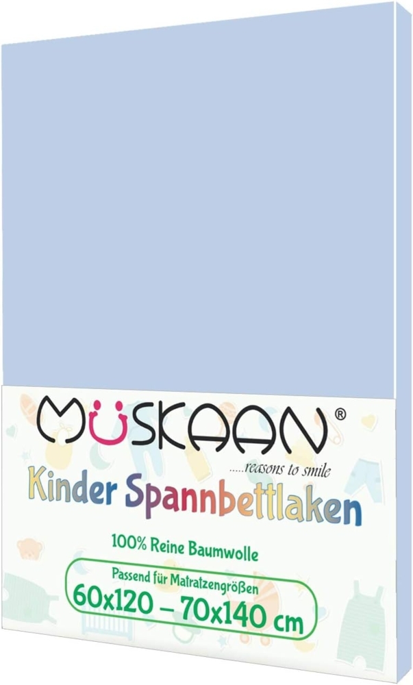 TRENDBUY24 Spannbettlaken Kinder Spannbettlaken 60x120 - 70x140 cm, Baumwolle, Gummizug: ja, (1 Stück), JERSEY Bild 1