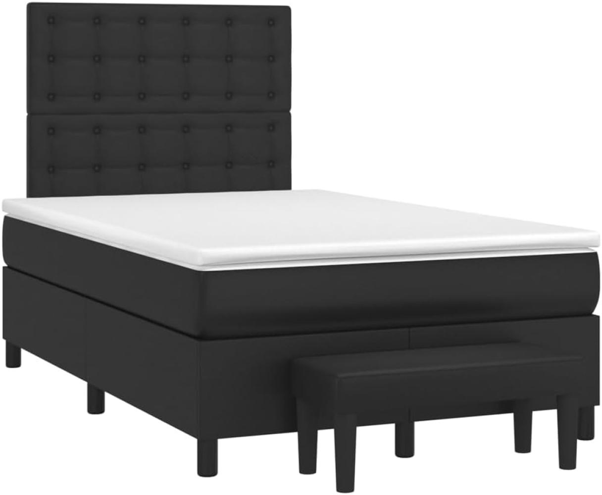 vidaXL Boxspringbett mit Matratze Schwarz 120x200 cm Kunstleder 3137653 Bild 1