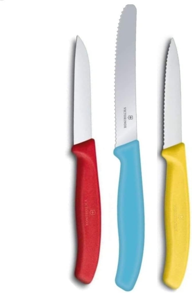 Victorinox | Swiss Classic Gemüsemesser-Set | bunter Mix | 3-teilig | ideal für präzises Schneiden und Schälen | ergonomisches Design | langlebige Klingenqualität Bild 1