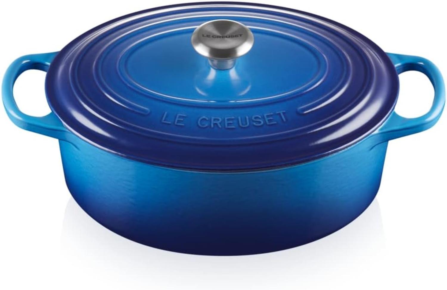 Le Creuset Bräter 'Signature' , Gusseisen , Oval, für alle Herdarten und Induktion geeignet, Azure, 25,0 cm Bild 1