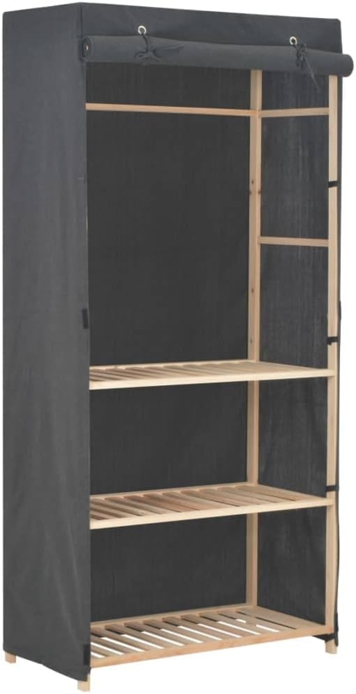 vidaXL 3-stufiger Kleiderschrank Grau 79 x 40 x 170 cm Stoff 248187 Bild 1