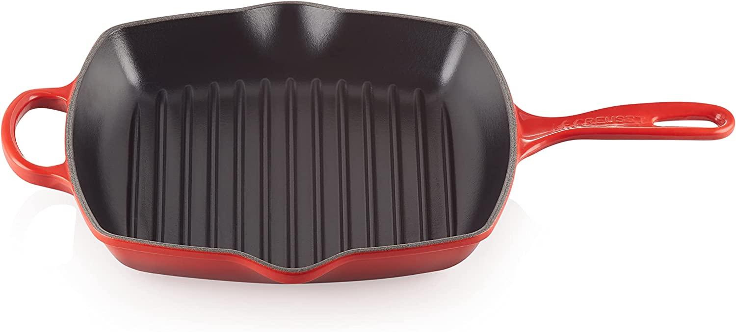 Le Creuset Signature Gusseisen-Grillpfanne Quadratisch 26 cm Kirschrot Bild 1