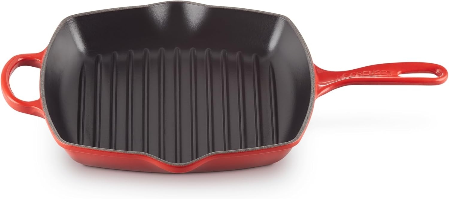 Le Creuset Signature Gusseisen-Grillpfanne Quadratisch 26 cm Kirschrot Bild 1