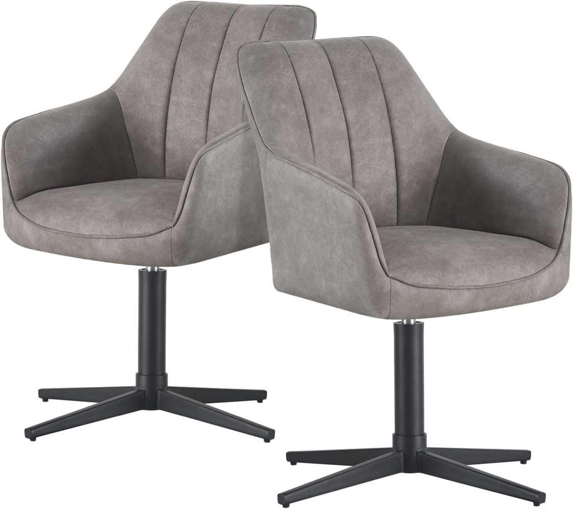DUBI Möbel Drehstuhl Thomas, X-Gestell 360° drehbar mit Rückholfunktion 2er-Set Bild 1