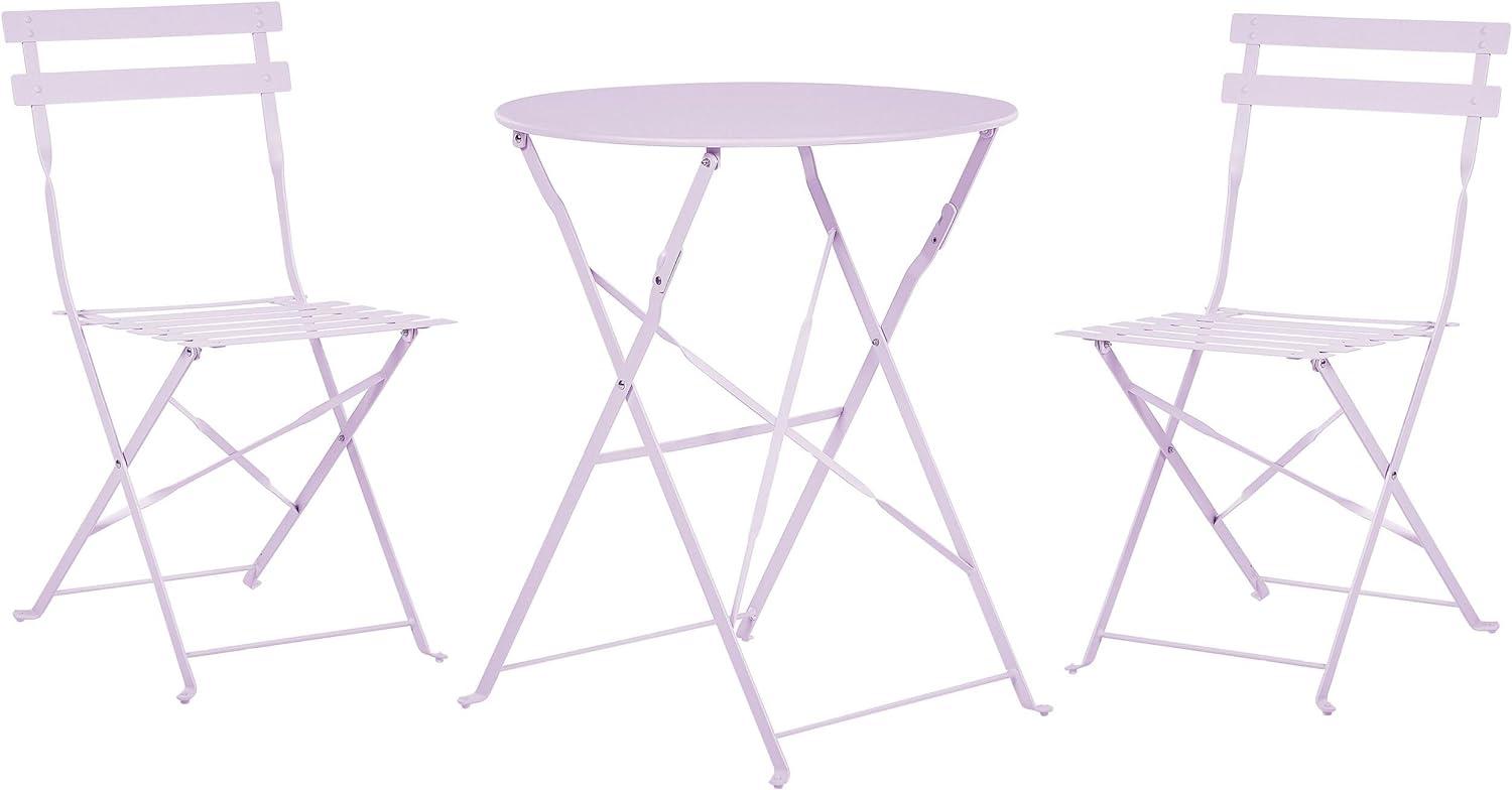 Bistro Set FIORI Metall Violett Bild 1