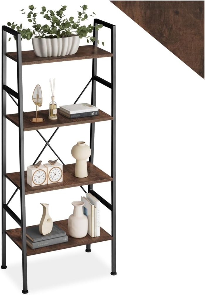 tectake Leiterregal Stufenregal Newcastle 57,5 x 35,5 x 139cm, Set 1-tlg, Industrial Style Bild 1