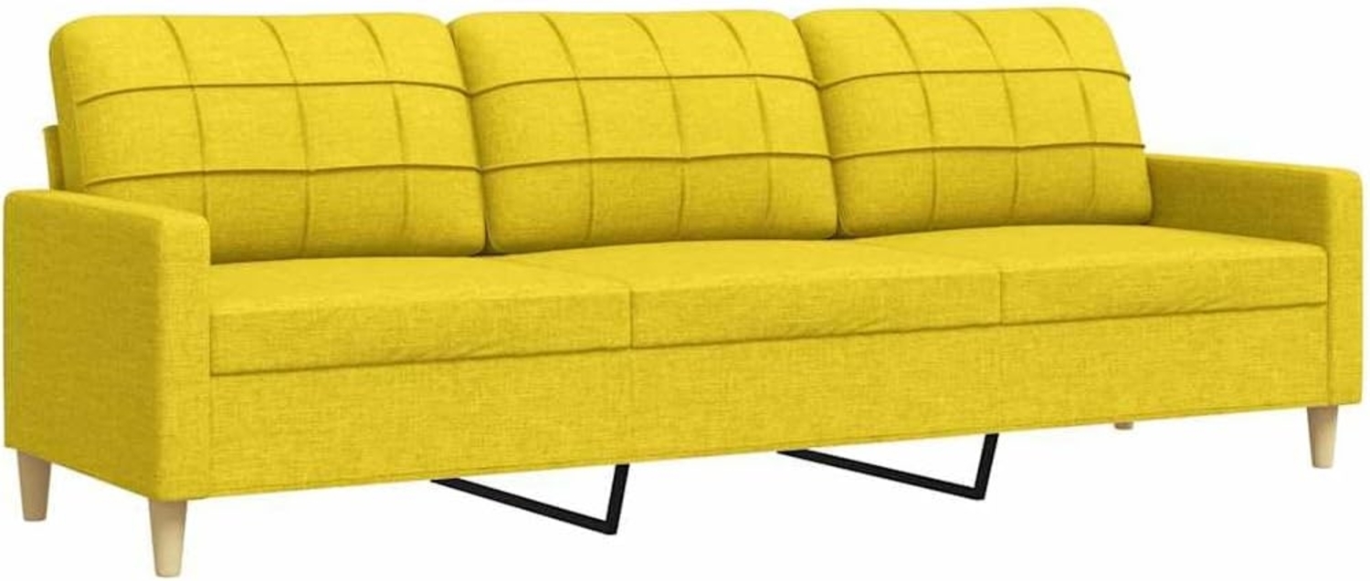 vidaXL 3-Sitzer-Sofa Hellgelb 210 cm Stoff 4007419 Bild 1