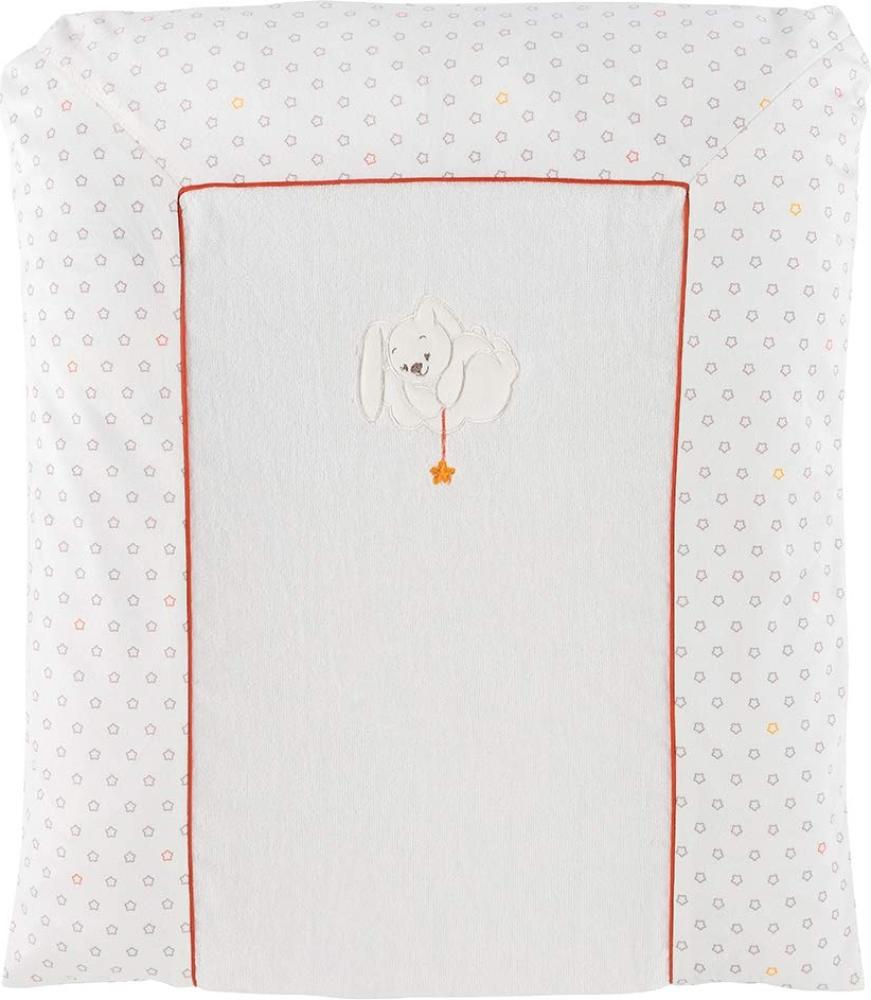Nattou Wickelauflage Kaninchen Mia, Mia und Basile, 65x60 cm, Weiß mit Sternchen/Orange Bild 1