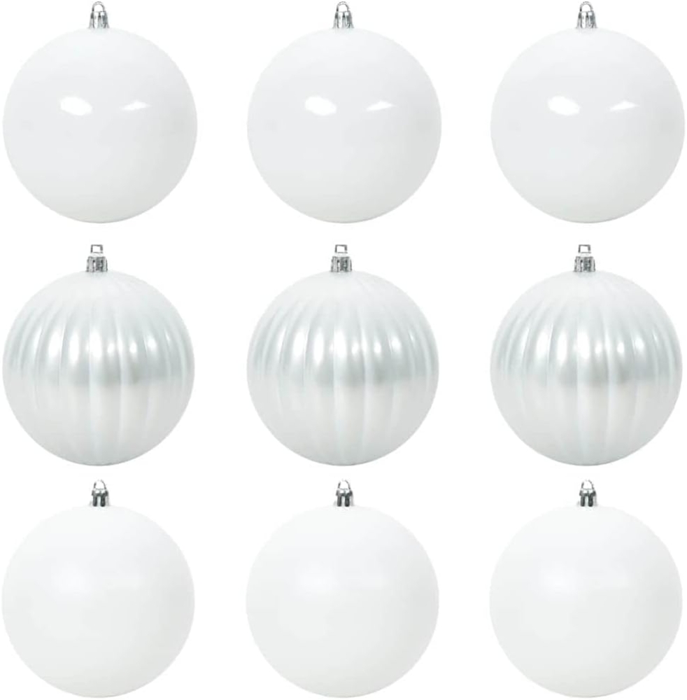 vidaXL Weihnachtskugel-Set 9 pcs Weiß Kunststoff 42018866 Bild 1