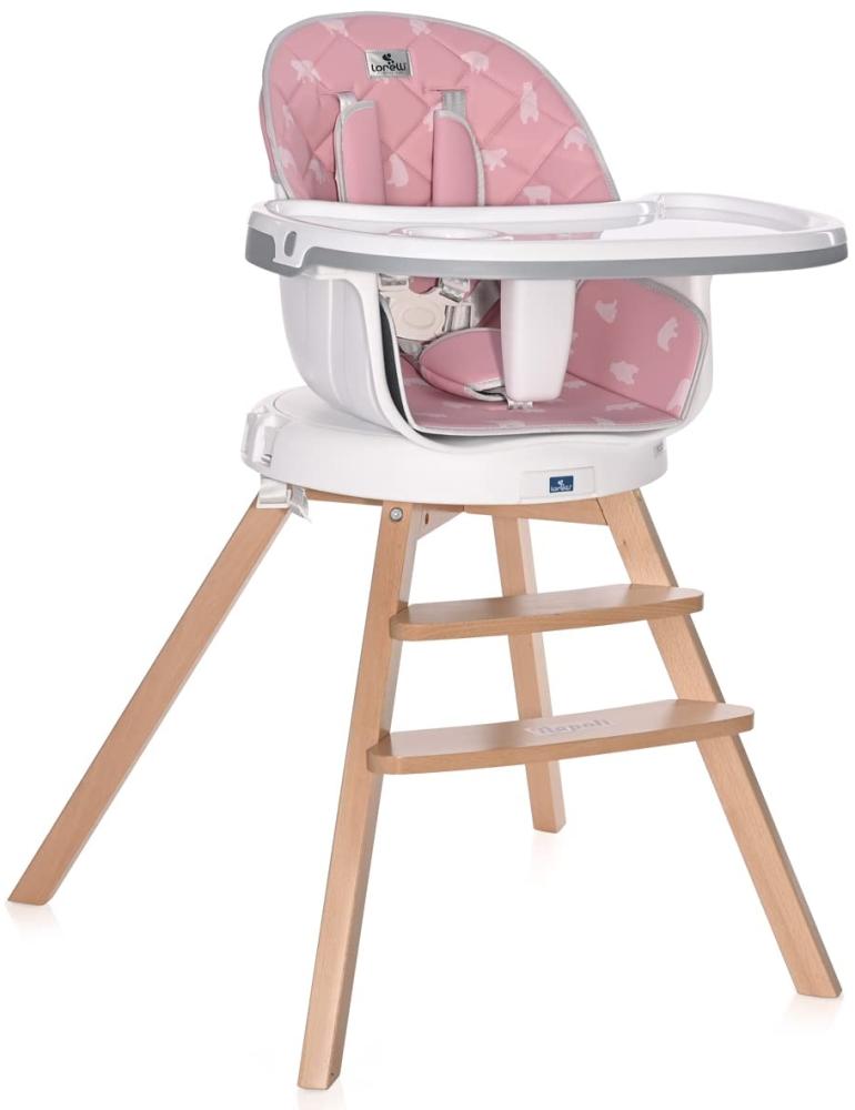 Lorelli Hochstuhl Napoli 3 in 1 Kinderstuhl, Sitz 360° drehbar, Höhe verstellbar rosa Bild 1