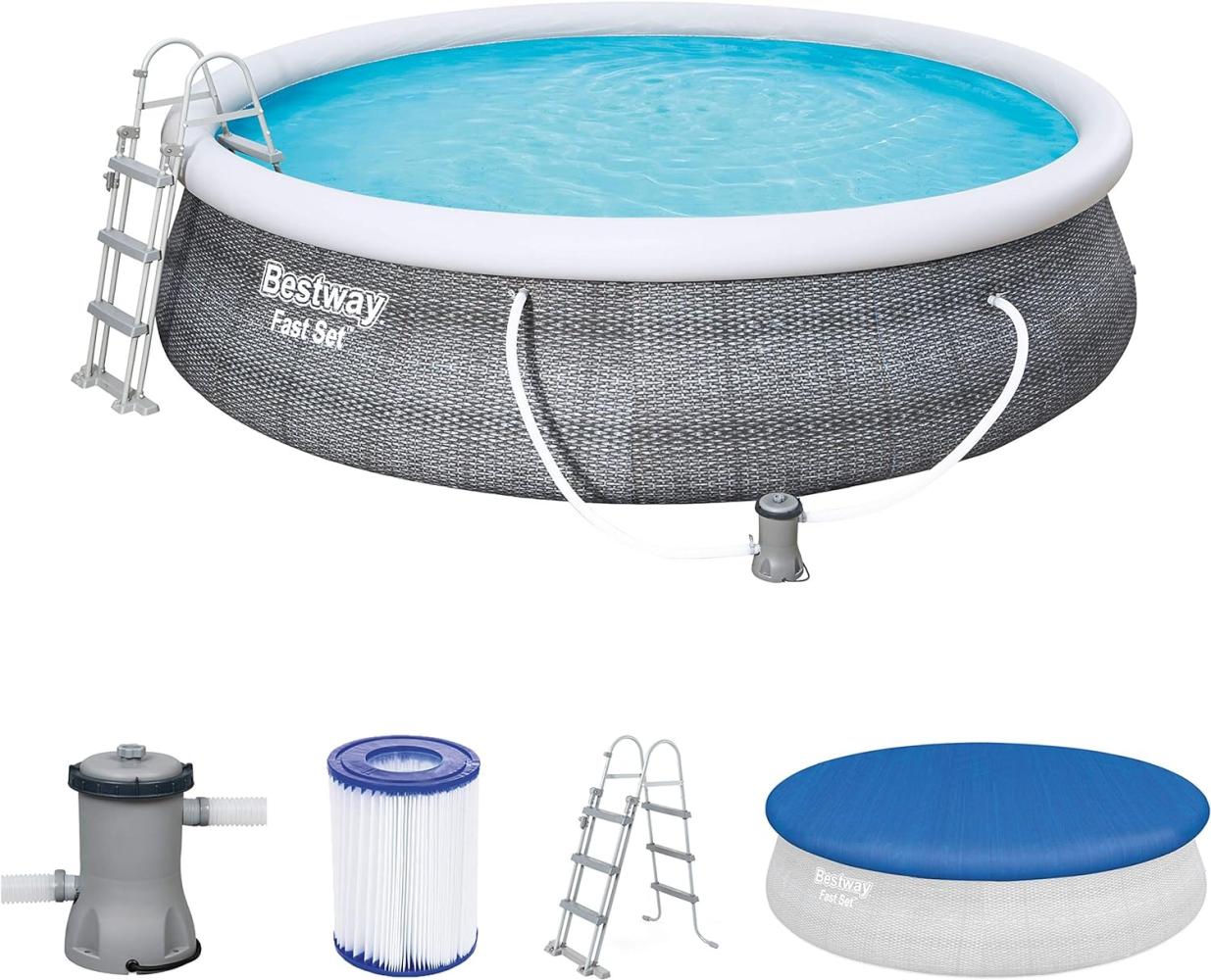 Bestway® Fast Set™ Aufstellpool-Set mit Filterpumpe Ø 457 Bild 1