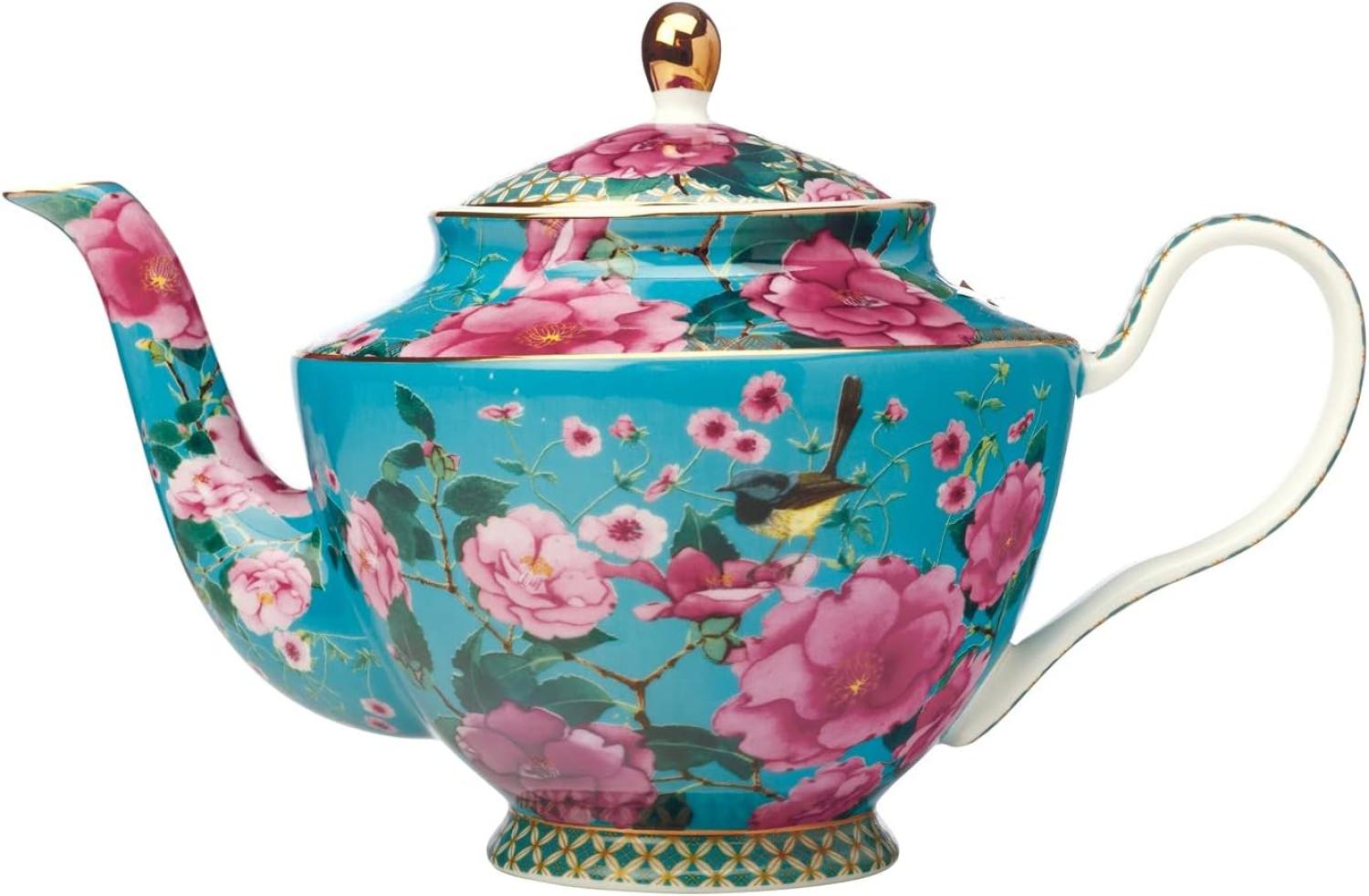 Maxwell & Williams HV0160 Teekanne 1000 ml SILK ROAD mit Sieb, Aqua, Porzellan, in Geschenkbox Bild 1