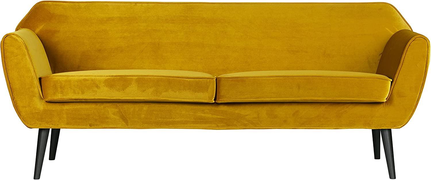 Sofa Rocco Samt, 187cm Gelb Bild 1