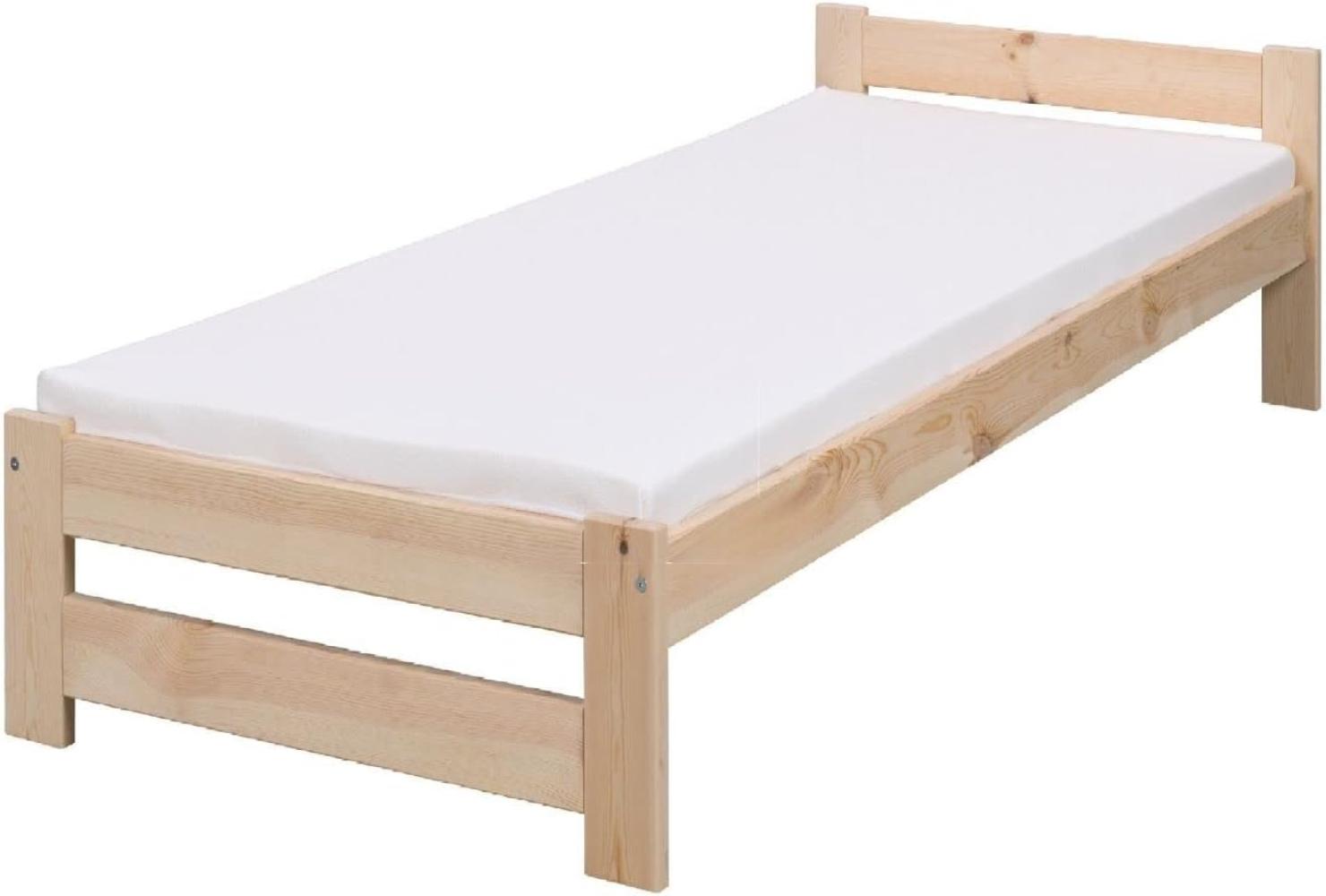 Coemo Bett Classico Holzbett Bettgestell mit Lattenrost Massivholz Kiefer Farbe Weiß 80x200 cm Bild 1