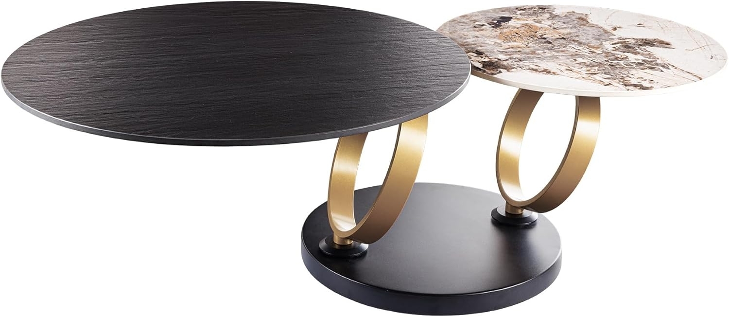 riess-ambiente Couchtisch DANCING RINGS schwarz / weiß / gold (Einzelartikel, 1-St), Wohnzimmer · Keramik · Naturstein-Design · Metall · drehbar · Modern Bild 1