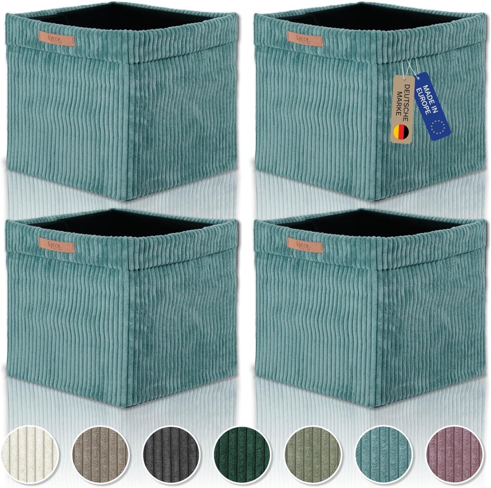 Lycce Regalkorb Kallax Boxen Cord 4er Set türkis, Aufbewahrungsbox faltbar 33x33x31cm (4 St) Bild 1