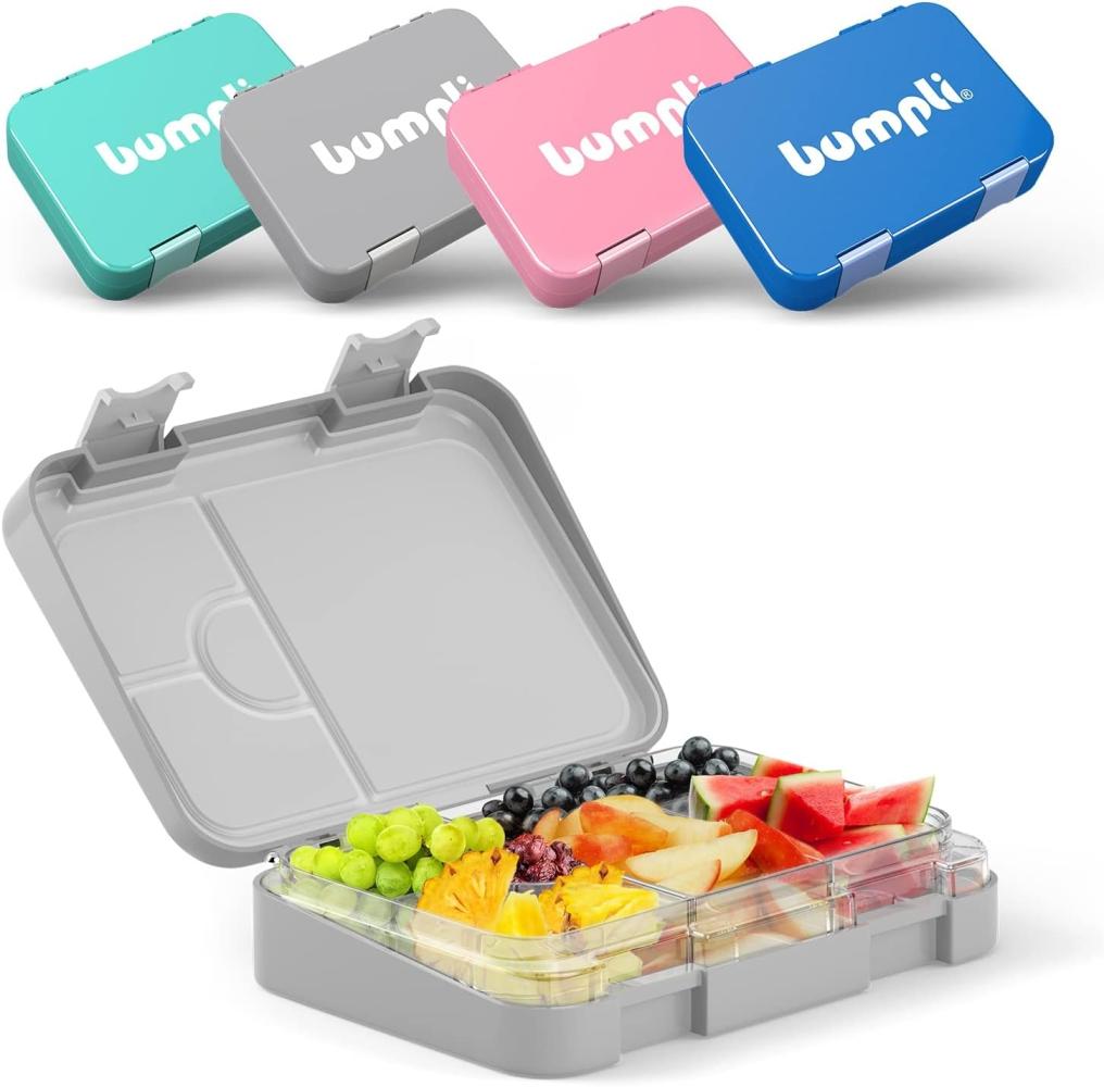 bumpli® Lunchbox Kinder Brotdose (6 Fächer) Brotbüchse, Vesperdose, Tritan, Auslaufsicher & BPA-frei- Kinderfreundliche Verriegelung Bild 1