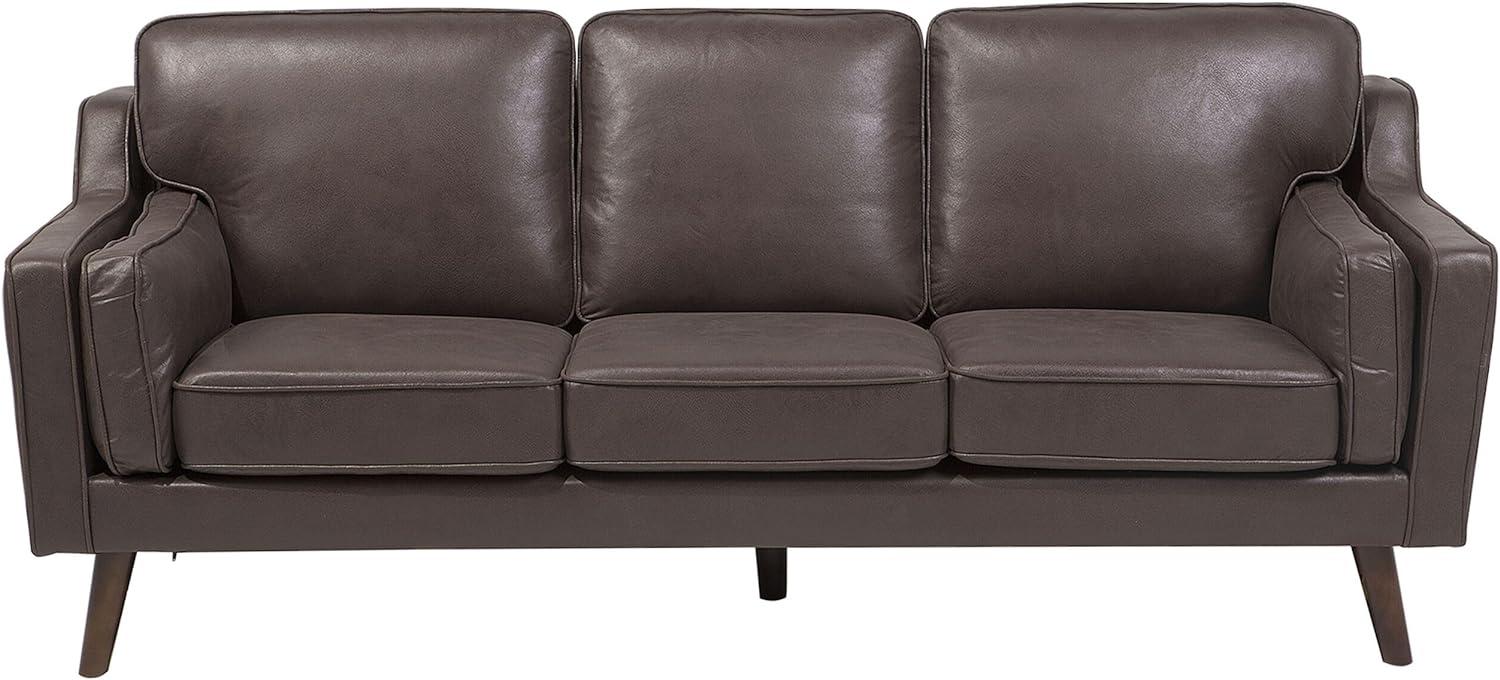 3-Sitzer Sofa Kunstleder braun LOKKA Bild 1