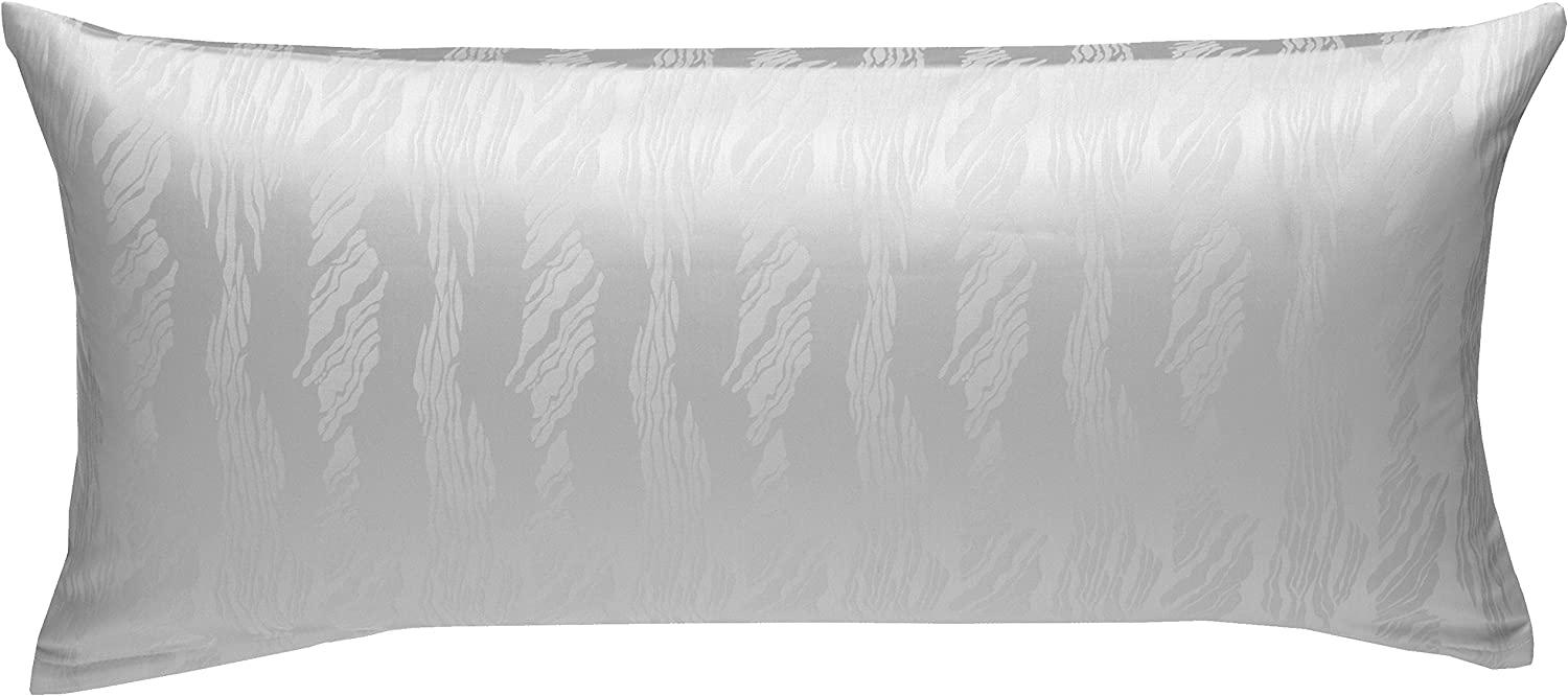 Bettwaesche-mit-Stil Mako Satin Damast Bettwäsche Waves weiß Kissenbezug 40x80cm Bild 1