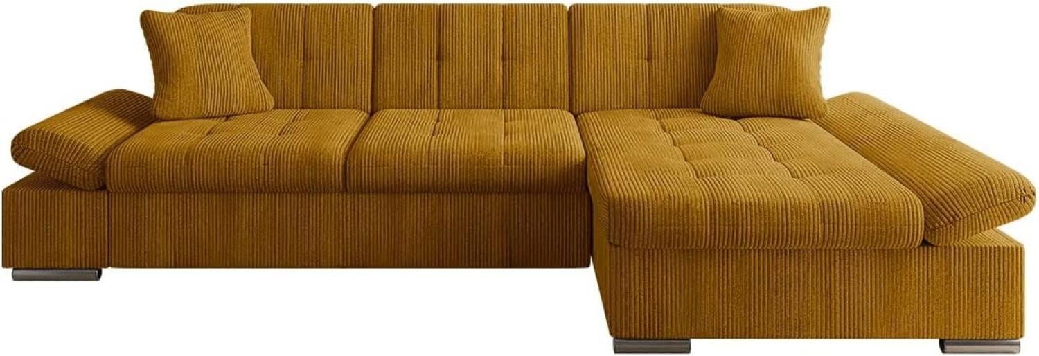 'Malwi' Ecksofa Cord rechtsseitig, braun Bild 1