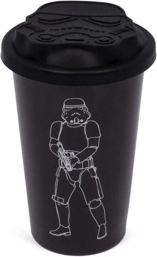 Thumbs Up Coffee-to-go-Becher Original Stormtrooper - Keramikbecher mit Silikondeckel (schwarz), Keramik Bild 1