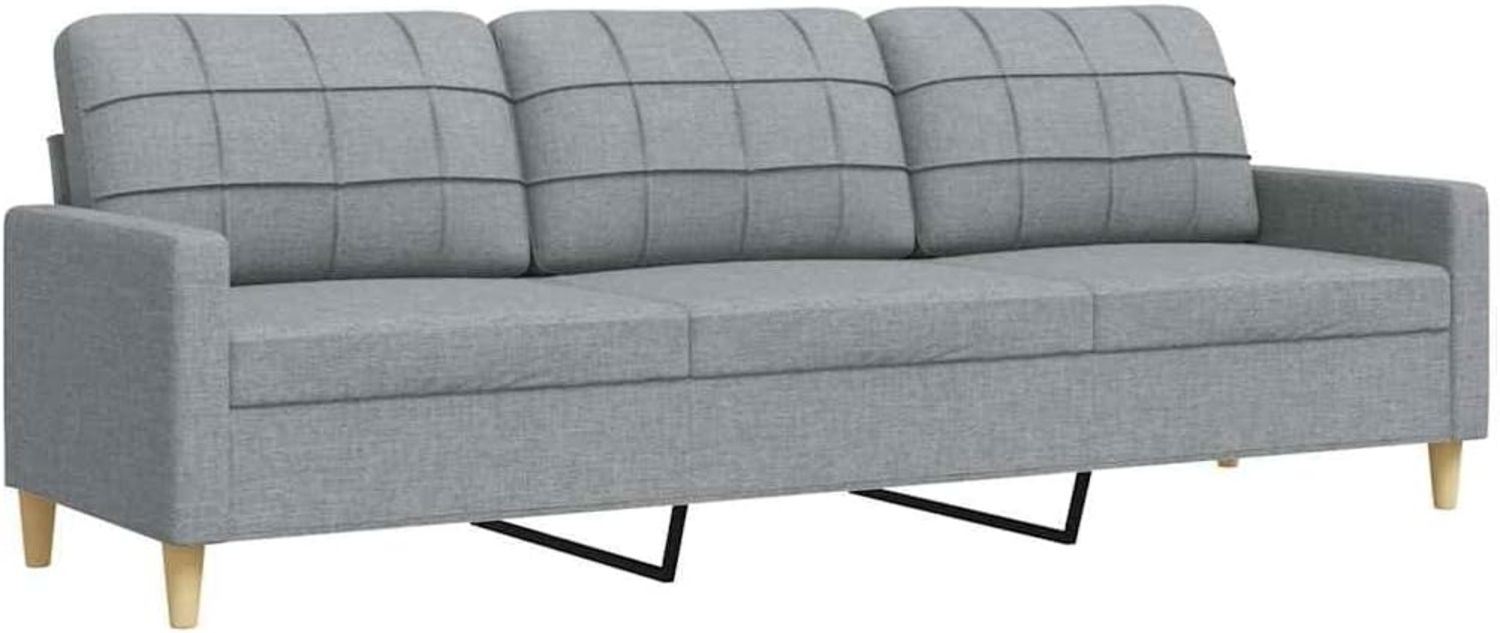 vidaXL 3-Sitzer-Sofa Hellgrau 210 cm Stoff 4007414 Bild 1