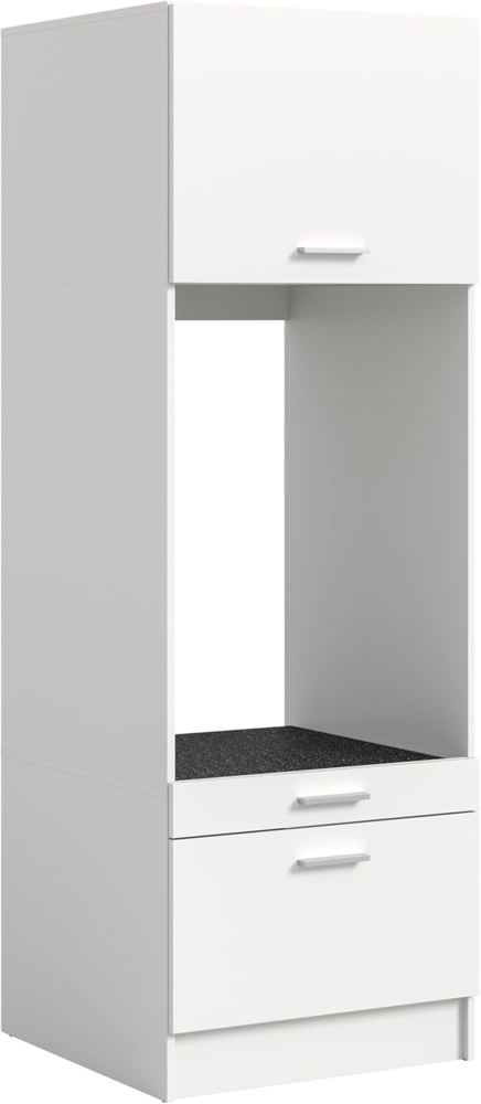 xonox. home – Waschmaschinenschrank Free 66 x 195 x 68 cm in weiß Nachbildung – Hochschrank für Waschmaschine & Trockner – Moderner Badschrank mit viel Stauraum – ideal für Bad & Hauswirtschaftsraum Bild 1