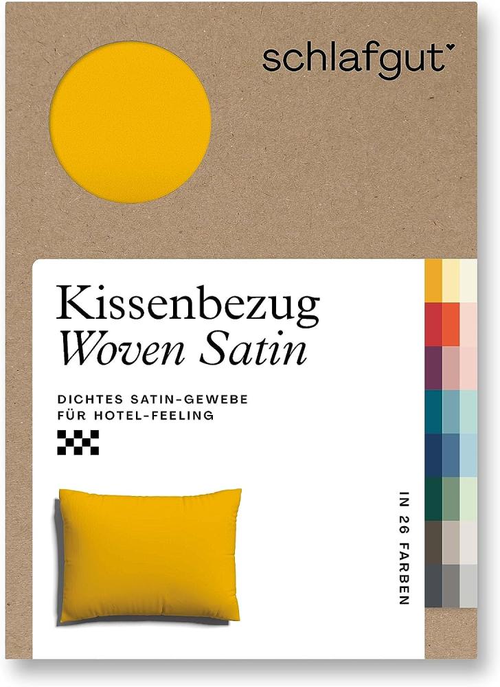 Schlafgut Woven Satin Bettwäsche|Kissenbezug einzeln 60x80 cm| yellow-deep Bild 1