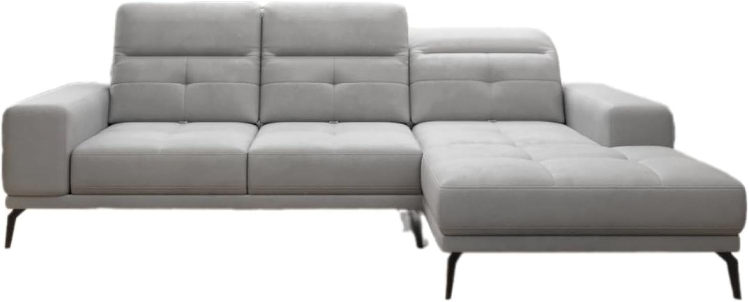 Designer Sofa Terina inkl. Beistellhocker Samt Hellgrau Rechts Bild 1