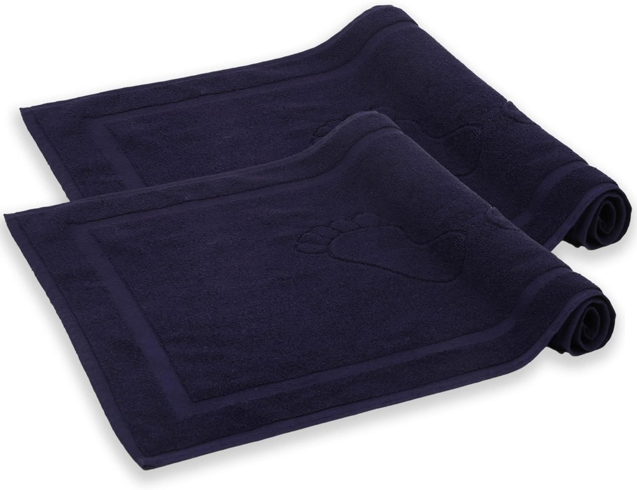 Komfortec Badematte Badvorleger aus 100% Baumwolle, 50x80 cm Duschvorleger, Waschbar Duschmatte, Frottee, Rechteckig, 800 g/m², 2er Set, Saugfähig & Schnelltrocknend Bild 1