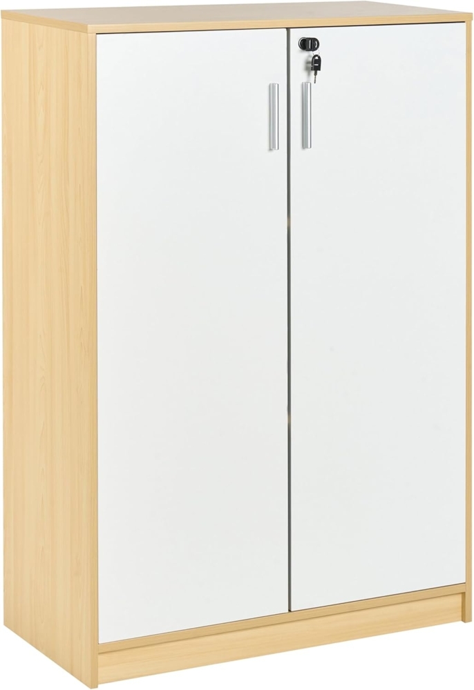 Büroschrank ZEHNA Hellbraun Weiß Bild 1