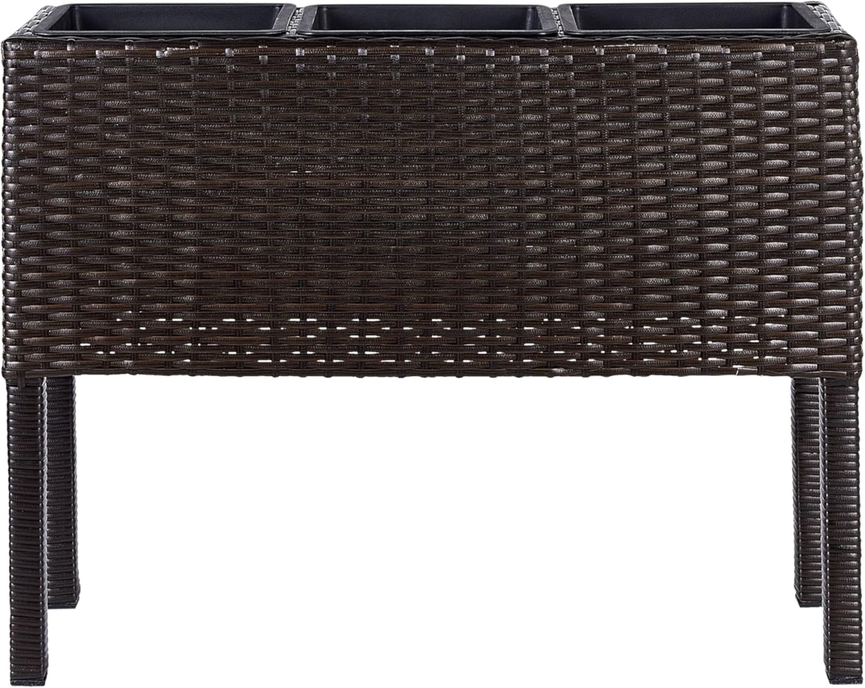 Blumentopf mit Beinen CARAGANA PE Rattan 77 cm Dunkelbraun Bild 1