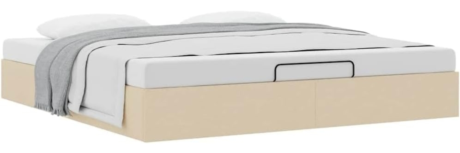 Ottoman-Bett ohne Matratze Creme 200x200 cm Stoff 3310908 Bild 1