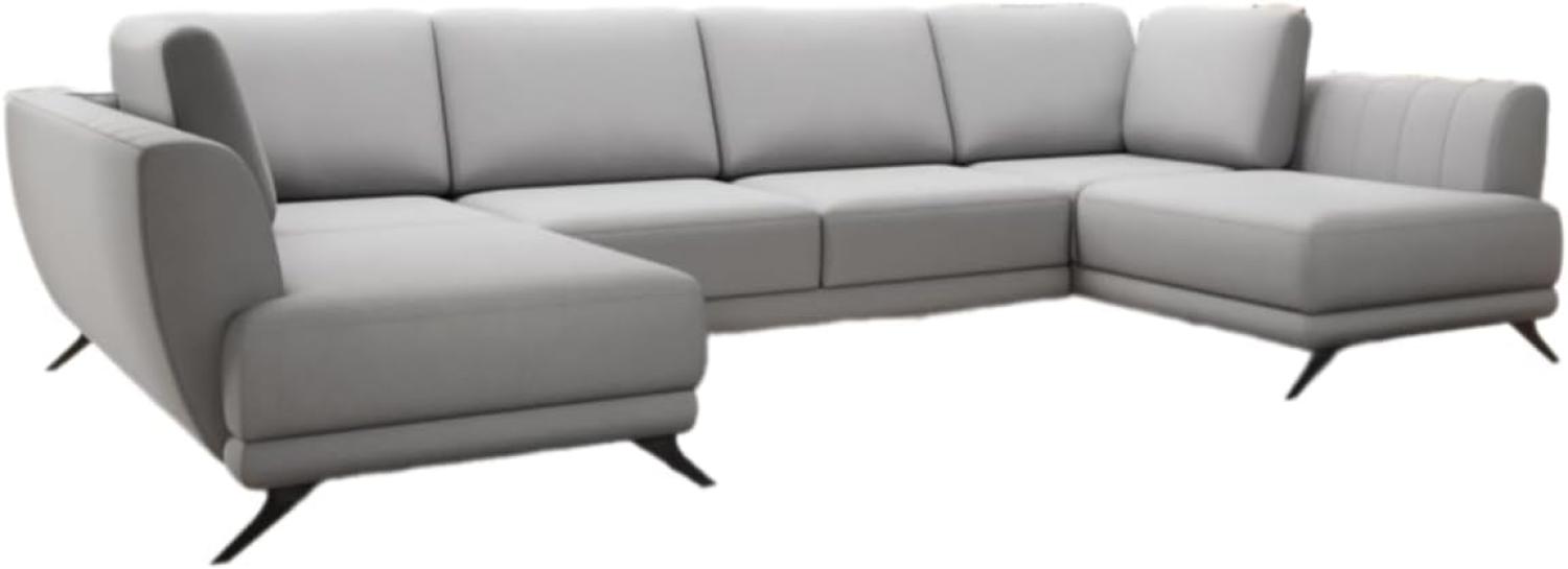 Designer Sofa Nina mit Schlaffunktion Stoff Grau Bild 1