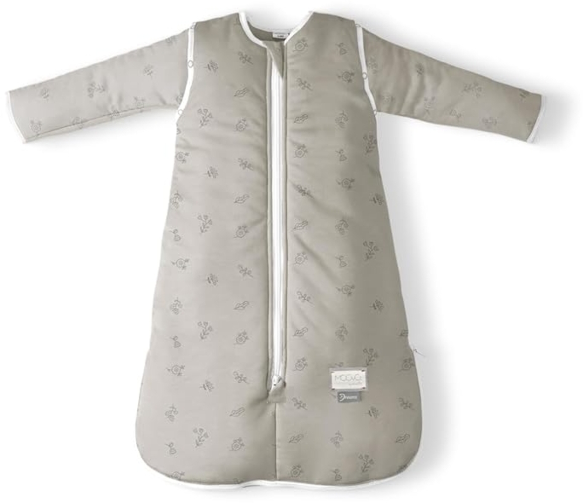 Nuvita MOOVO 90150 | Winterschlafsack mit zentralem Reißverschluss und Reißverschluss für die Füße, aus Polsterung aus recyceltem Material, OEKO TEX-zertifiziert | 18-36 MONATE | Beige Floral Bild 1