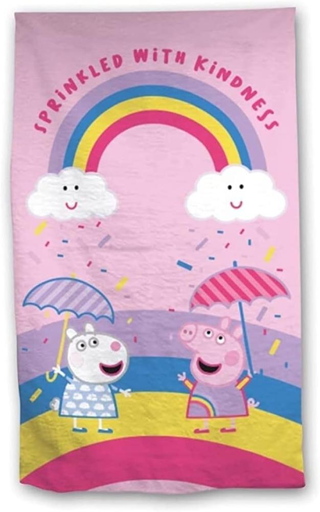 Peppa Pig Wutz Duschtuch Badetuch Strandtuch Velourstuch 70 x 140cm Bild 1