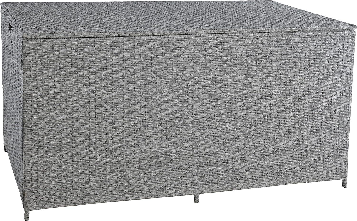 Auflagenbox Poly Rattan XXL Kissenbox Gartenbox Aufbewahrungsbox Grau-Mix Bild 1