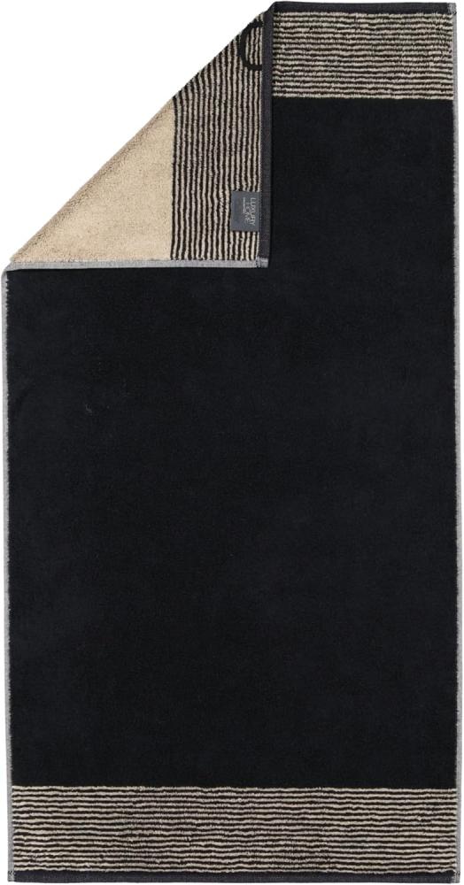 CAWÖ Handtuch - Luxury Home, C Two-Tone, Walkfrottier Schwarz 50x100cm Bild 1